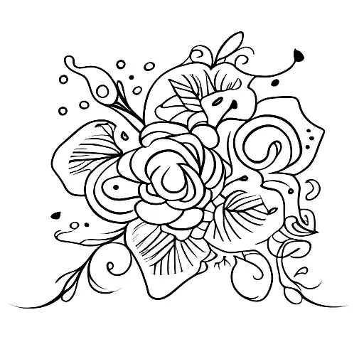 Vine With Flowers And Aces Of Spaids