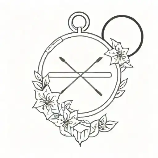 A Minimalist Tattoo Of Basic Medal