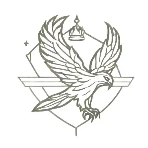 Hawk With Crown And Cross