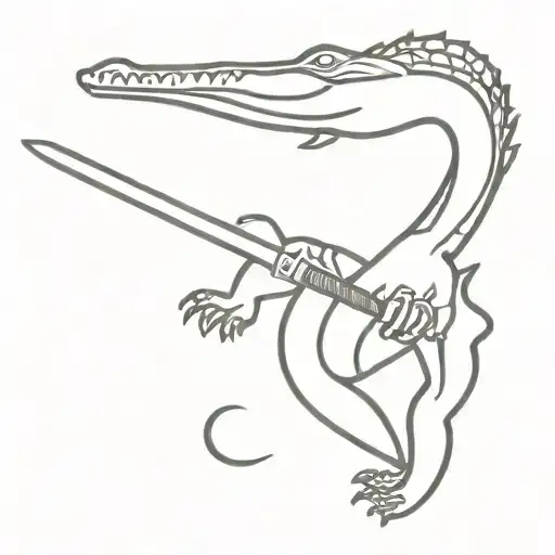 Killing A Crocodile Whit A Sword