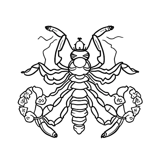 Scorpion With Flower