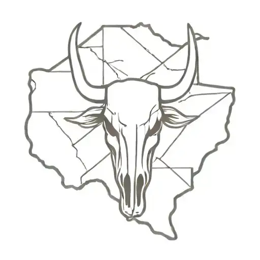 Texas With A Bull Skull