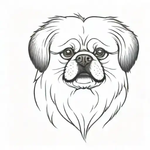 A Pekingese Dog Portrait Tattoo That Passed Away