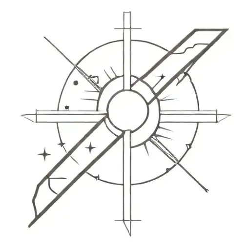 Cross With Moon Phase Down The Right Side