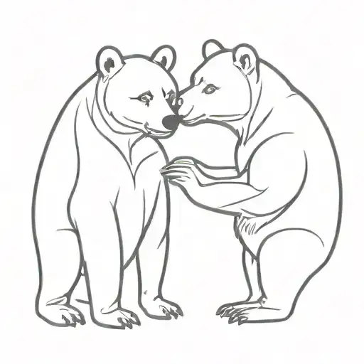 Minimalist Bear Couple