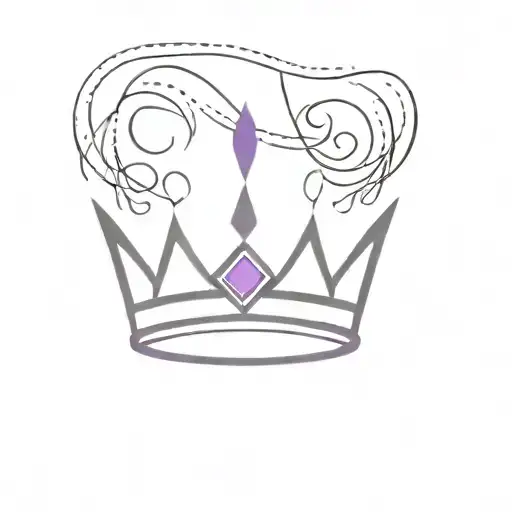Small Crown On The Lower Back With Purple Elements