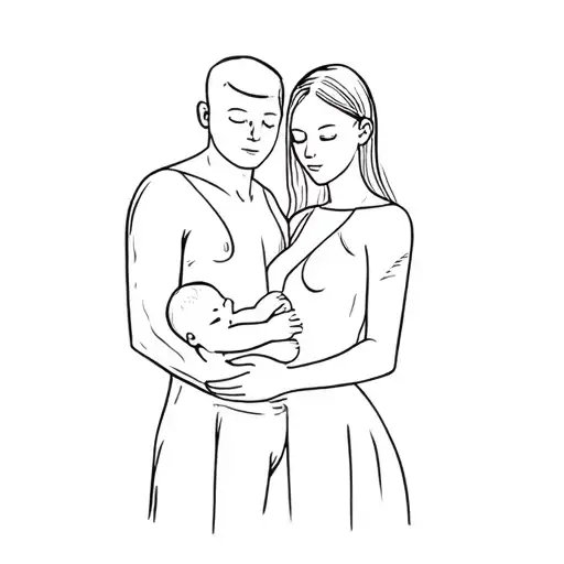 A Man And A Woman Holding A Baby