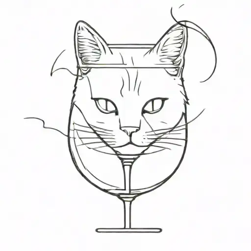 Cat In A Glass Of Wine