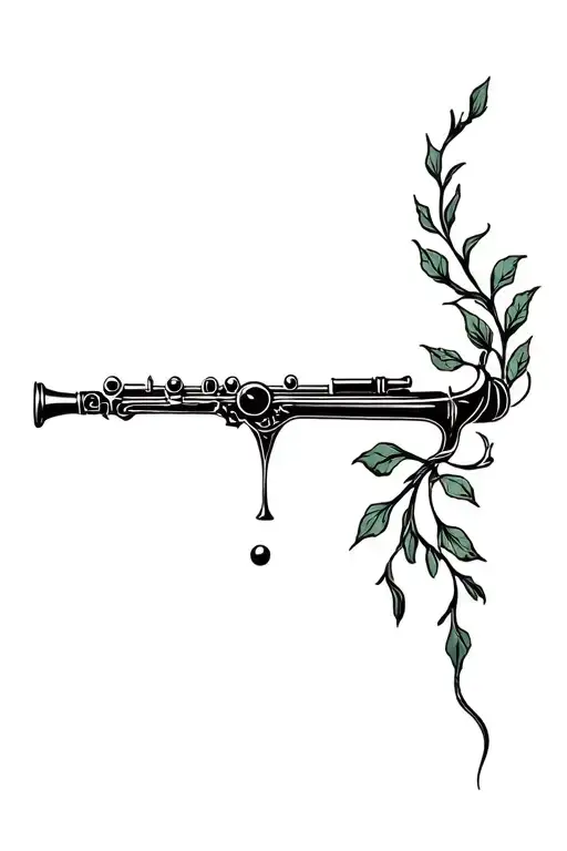 Flute With Wine Vine And Motorcycle Gas Lever