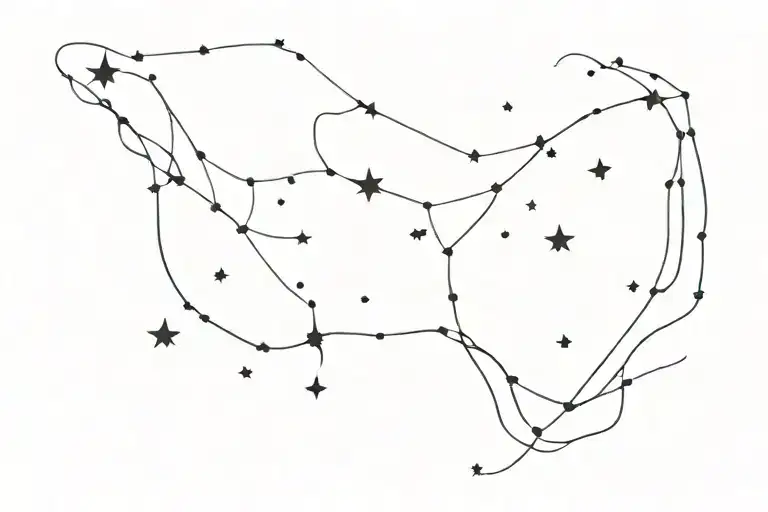 Star Filled Sky With Constellation Intertwined