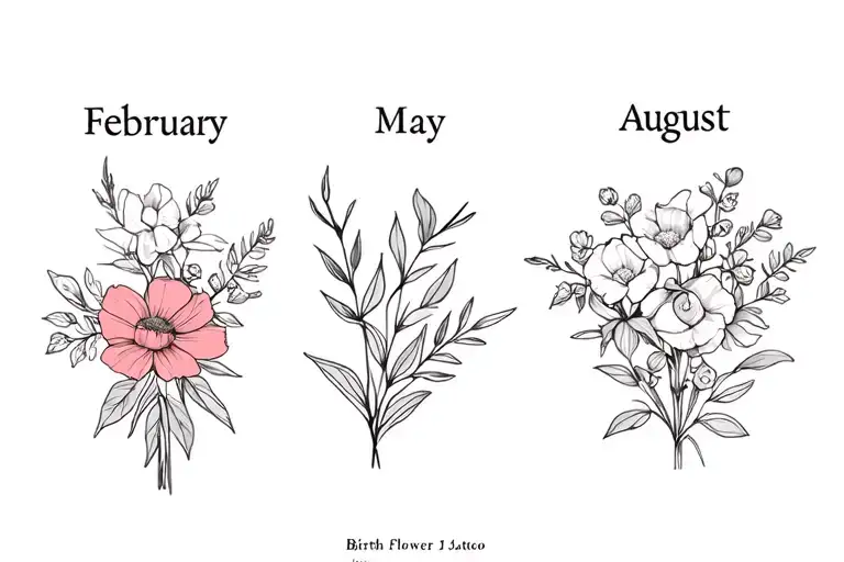 Birth Flower Bouquet February May June August Birth Flower