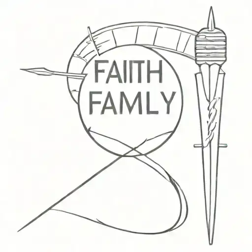 Spear Going Through The Words Faith Family Football