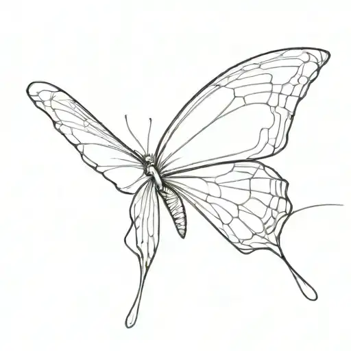 One Line Butterfly From Shoulder To Bicep