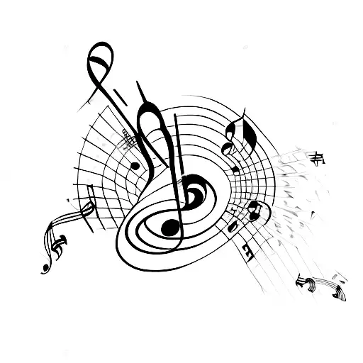 Single Wild Rose And A Music Note