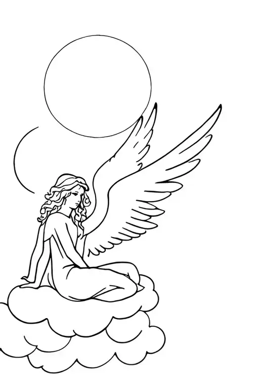 Angel Sitting On Cloud