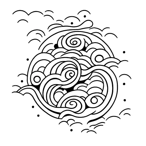 Waves Koi Fish Sunflower Whale