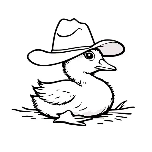 Duckling Wearing Cowboy Hat