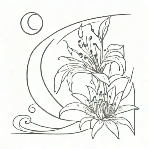 Red Spider Lily And Crescent Moon