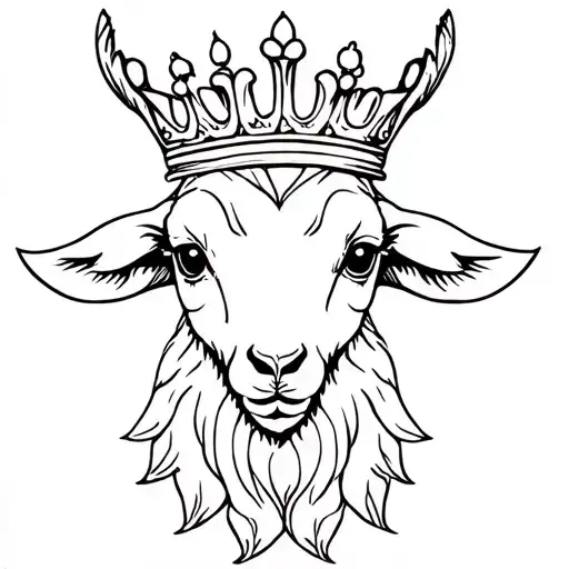 Lamb Head Wearing A Crown
