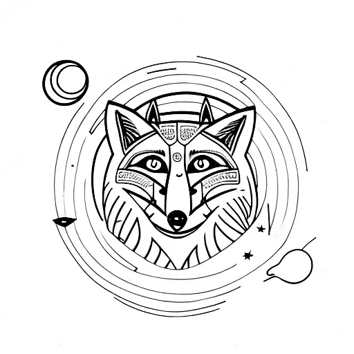 Fox Looking At A Night Sky