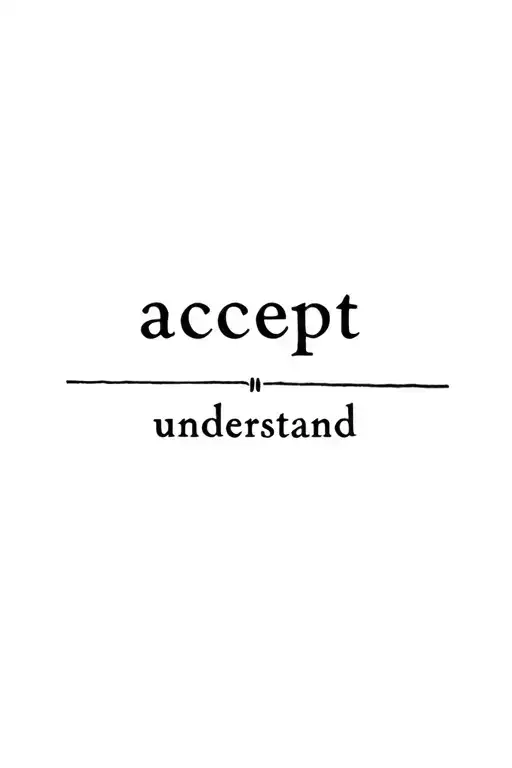 The Word Accept With The Word Understand Under It With A Line Dividing The Words