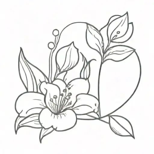 Heart And Lily Of The Valley And Tiger Lily Pad