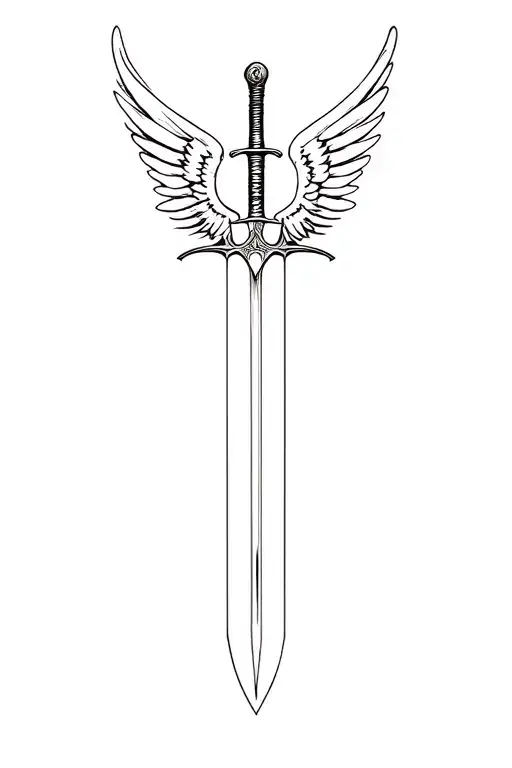 Wings Wide Open Attached To Sword