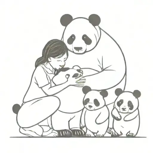 Parents Holding 3 Children Include Panda And Canada