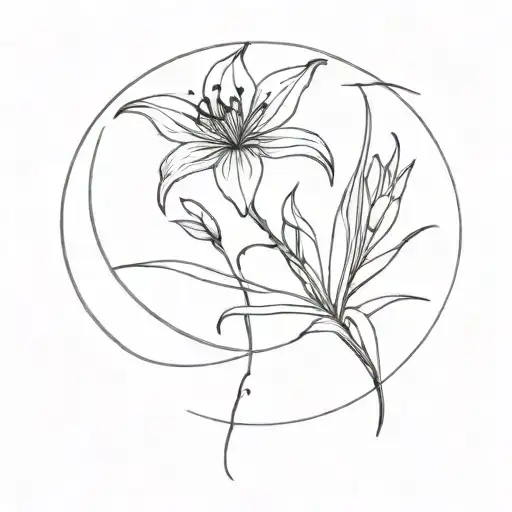 Red Spider Lily On Crescent Moon