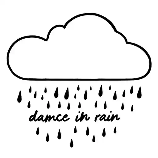 Minimalist Rain Cloud With Words Dance In The Rain