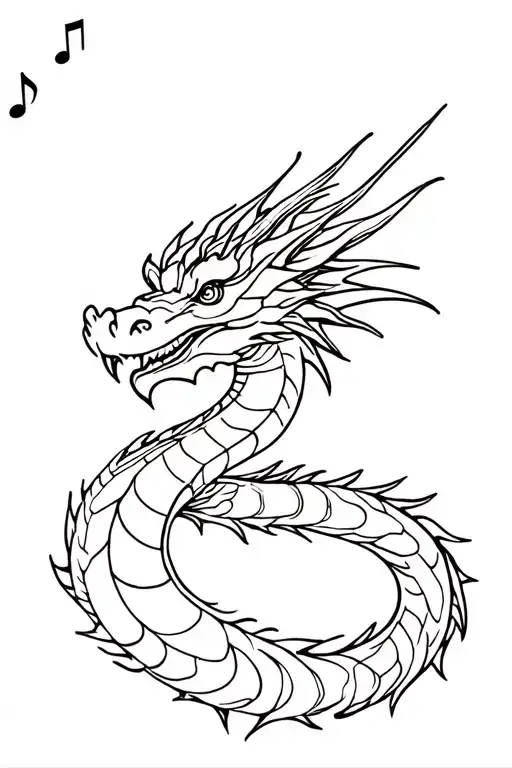 Dragon With Musical Notes