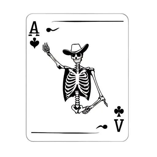 Skeleton Cowboy Playing Cards