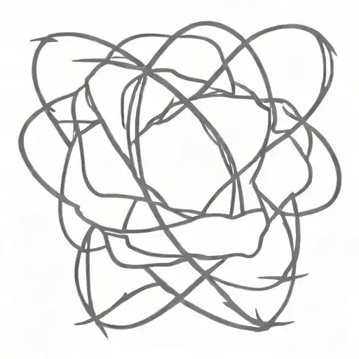 Delicate Rose Tattoo With Thorns Intertwined In A Figure 8 Knot