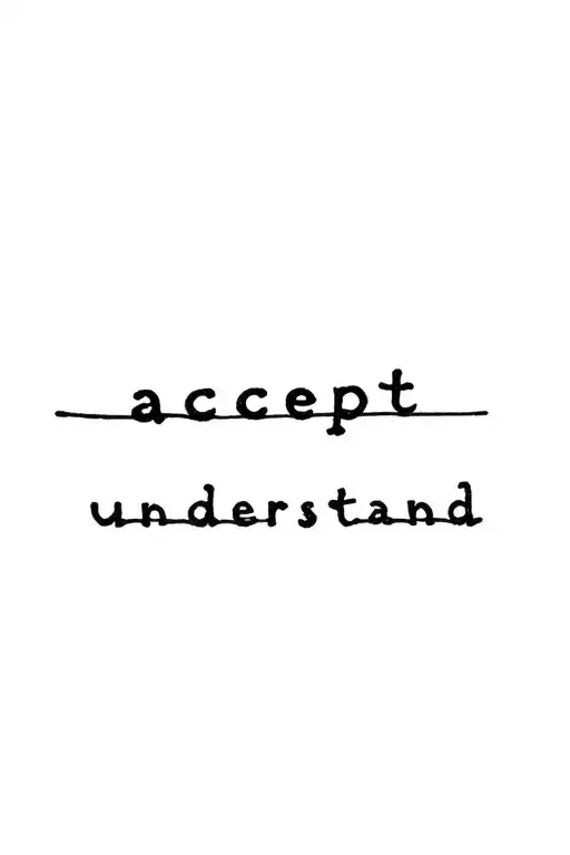 The Word Accept With The Word Understand Under It With A Line In Between Them