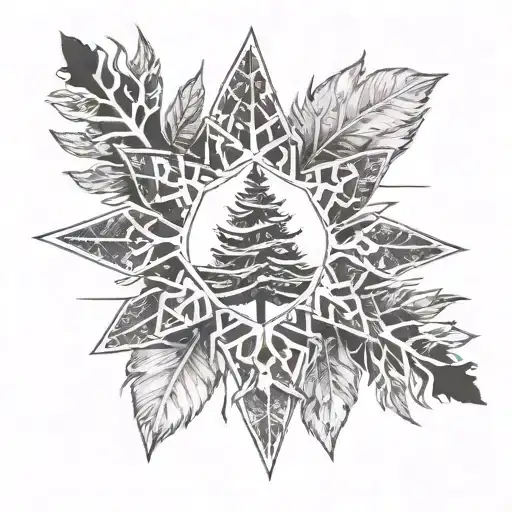 Snowflake With Mountain Feather Tree Lubin