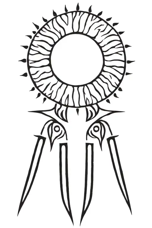Filipino Sun And Tribal Symbols Minimalist