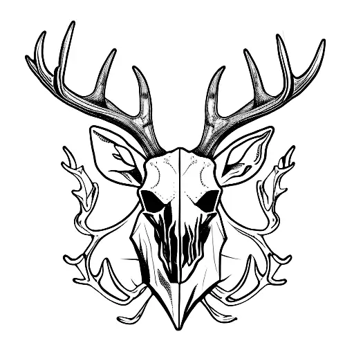 Deer Skull And Antlers