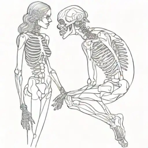 Women Transforming To Skeleton