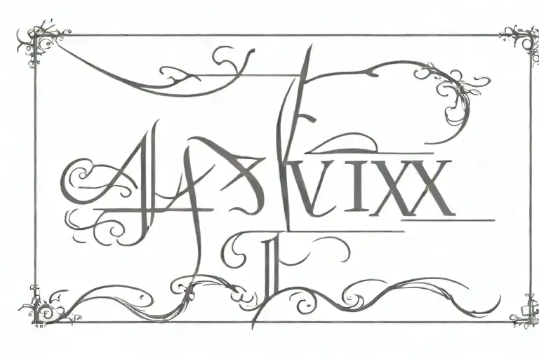 Ivxx Neck Tattoo Gothic Font