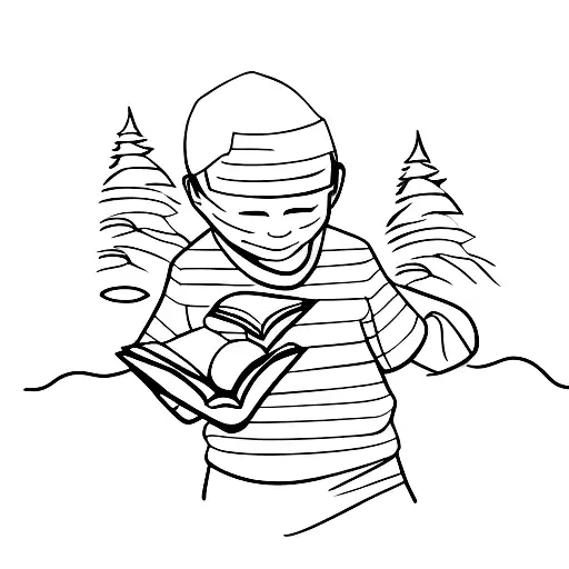 A Boy Reading A Book Under A Willow Tree