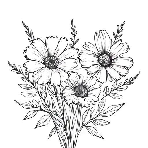 April & August Birth Flower Bouquet