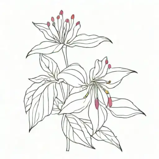 Fuchsia Flower Fine Line West Cork