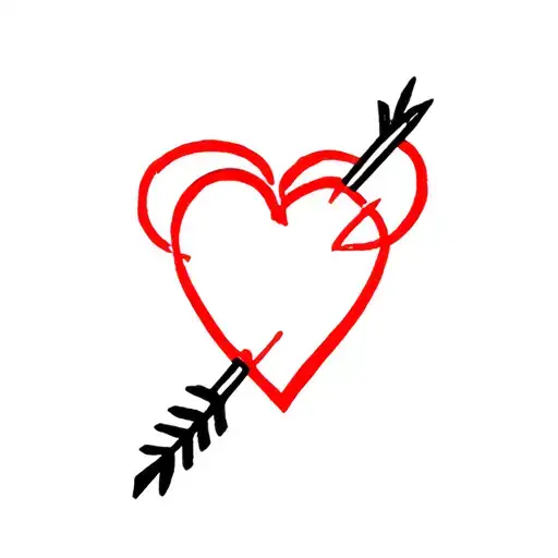 Red Heart With Arrow Going