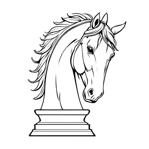 Horse Chess Piece Tattoo Design