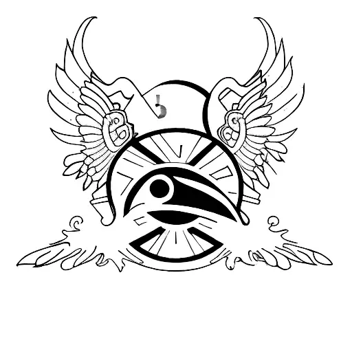 Raven With Integrated Quarter Rest Music Symbol