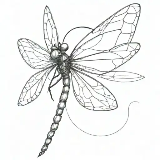 Generate Scatch Dragon Fly For Tattoo In Dark Style