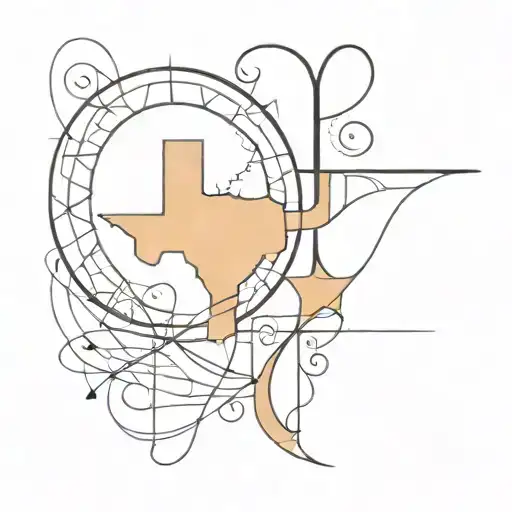 Abstract Painting Inspired Tattoo Incorporating Elements Of The Texas Cowgirl Aesthetic