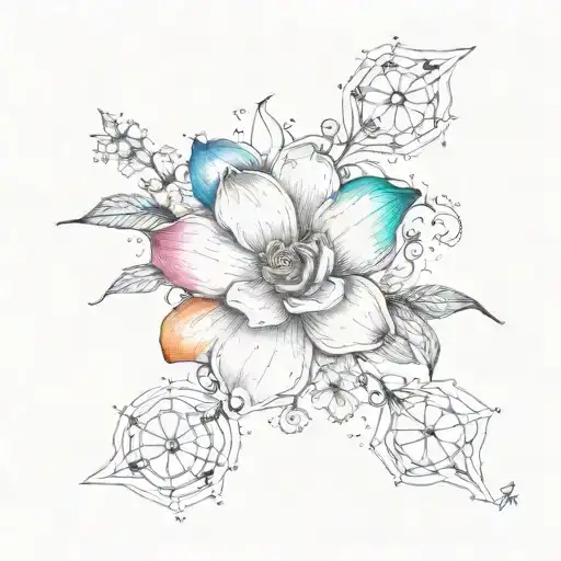 A Stencil Flower With Rainbow To Represent Lost Child