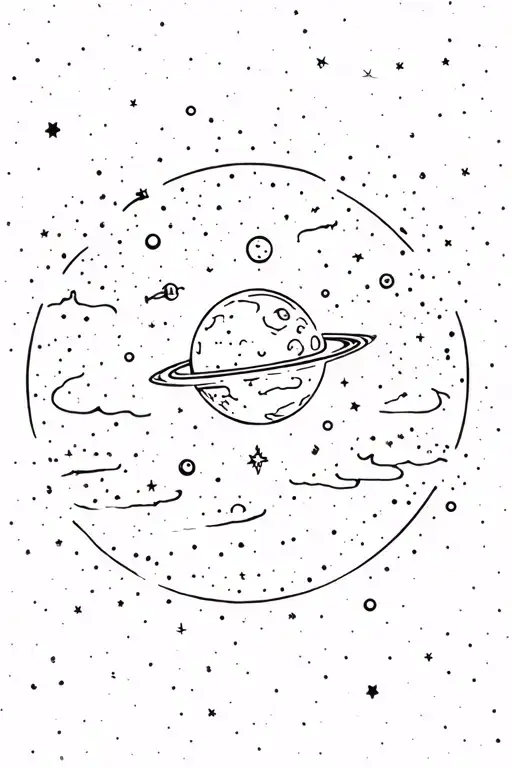 Outer Space Theme Half Sleeve