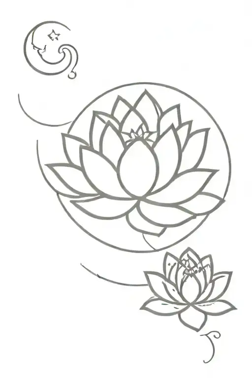 Lotus And Luck And Enlighten And Moon And Unalome